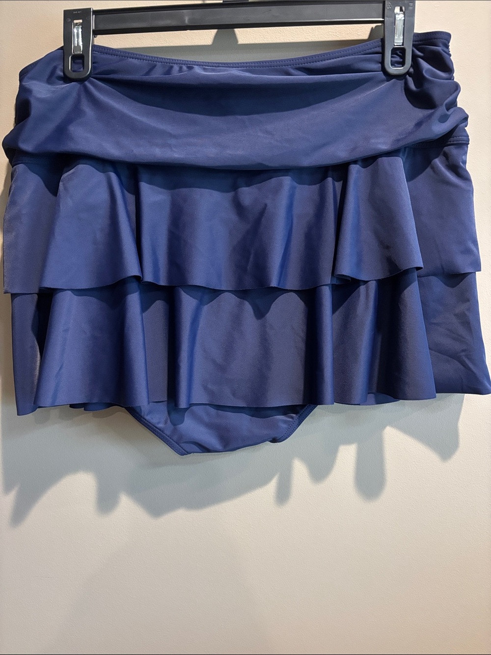 Navy Blue Ruffle Swim Skirt